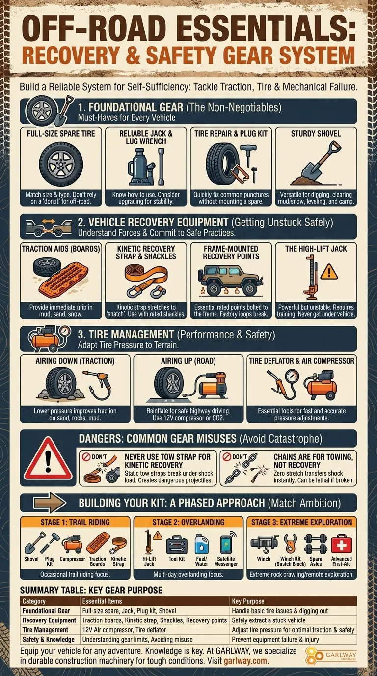 What are some essential recovery and safety gear for offroading? Build Your Ultimate Off-Road Recovery Kit Visual Guide