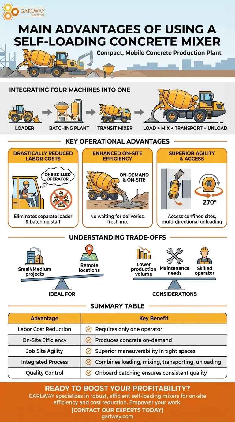 What are the main advantages of a self-loading concrete mixer? Boost On-Site Efficiency & Cut Costs Visual Guide
