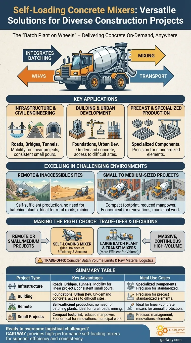 자가 로딩 콘크리트 믹서는 어떤 종류의 건설 프로젝트에 사용할 수 있습니까? 외딴 및 어려운 현장에 이상적 시각적 가이드
