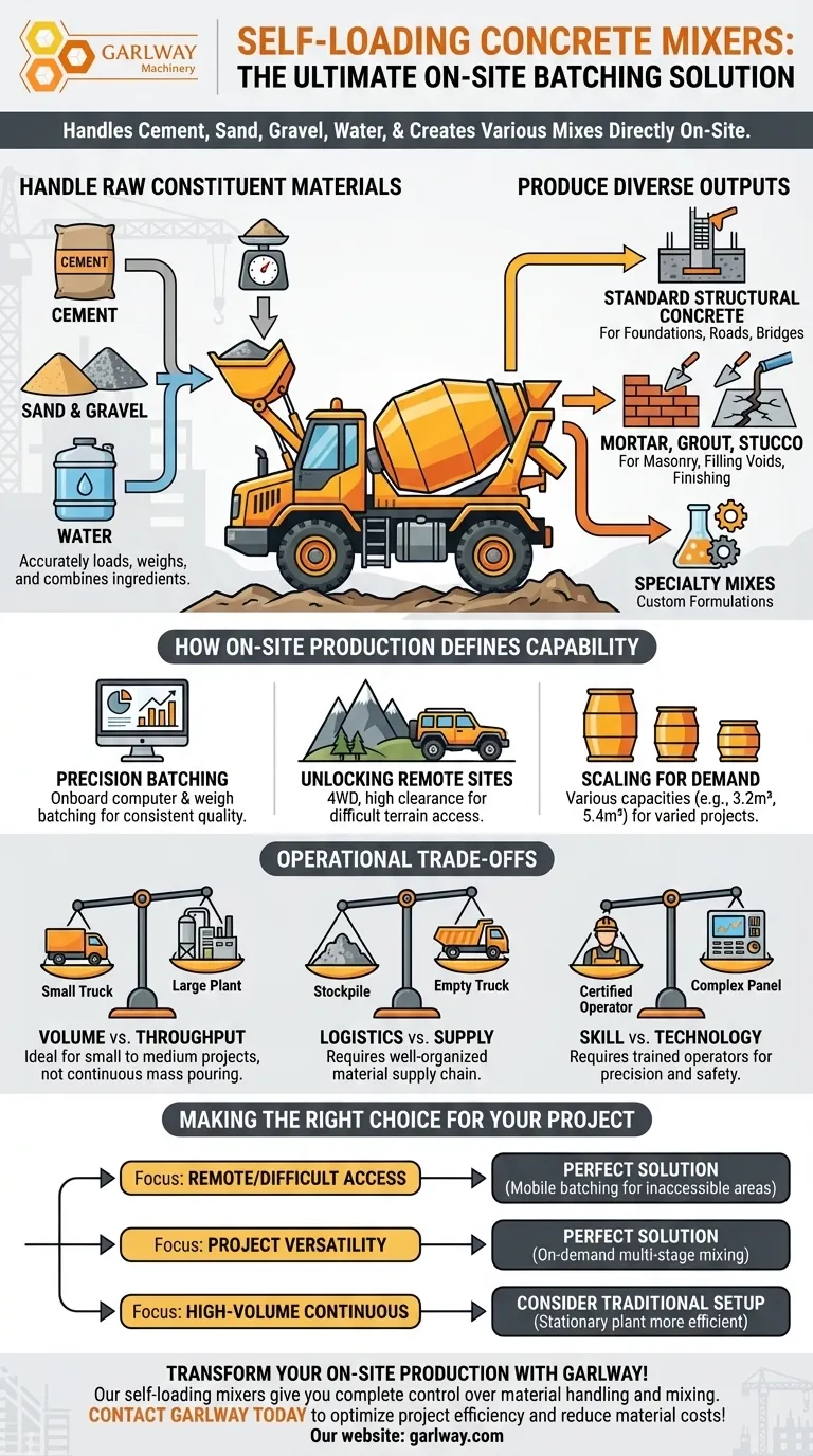 自装式混凝土搅拌机可以处理哪些材料？您的完整移动式搅拌解决方案 图解指南
