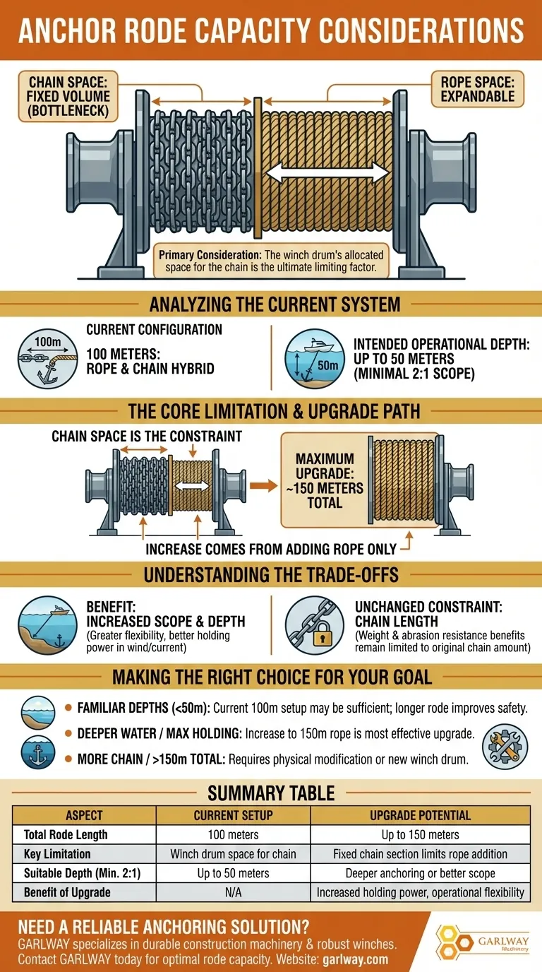Quelles considérations sont mentionnées concernant la capacité de la chaîne d'ancre ? Comprendre les limites physiques de votre guindeau Guide Visuel