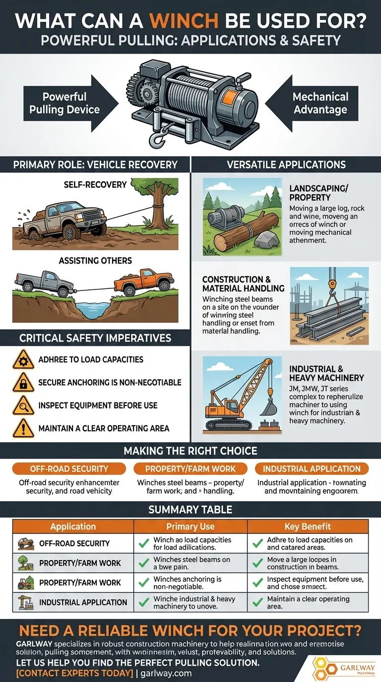 윈치는 무엇에 사용될 수 있습니까? 복구 및 산업을 위한 필수적인 견인력 시각적 가이드