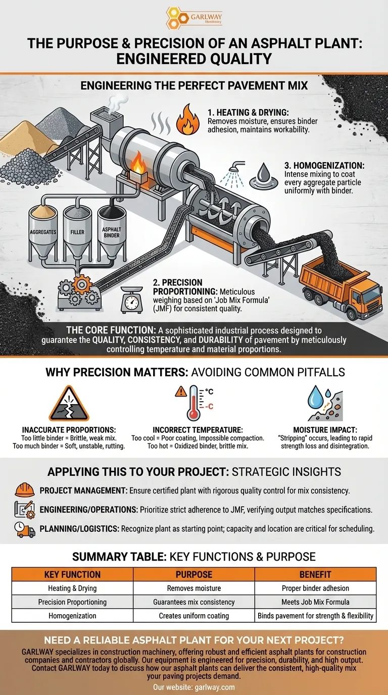 What is the purpose of the asphalt plant? To Produce High-Quality, Durable Pavement Visual Guide