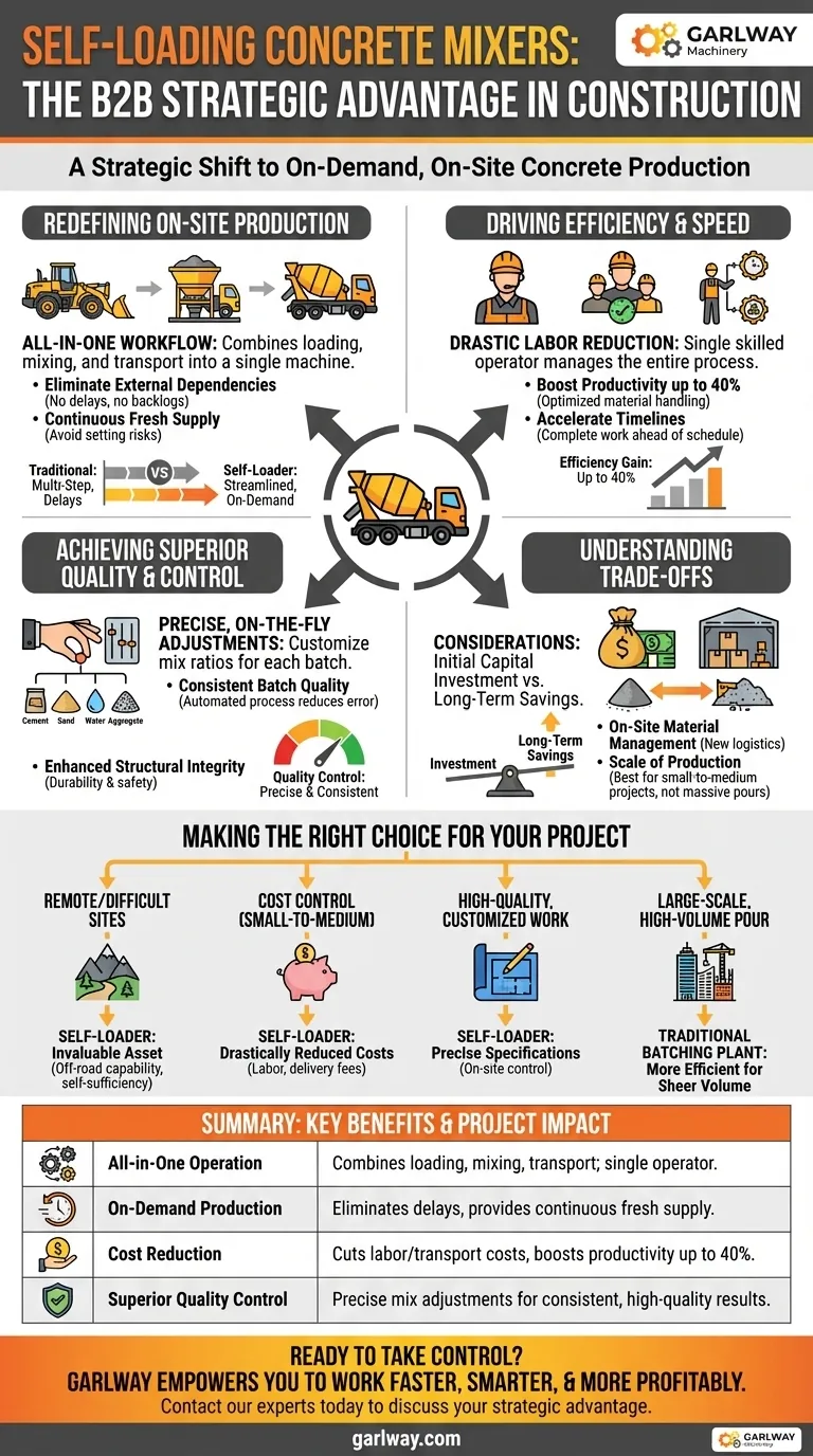 Quais são os principais benefícios das betoneiras autocarregáveis? Aumente a Eficiência e Reduza os Custos no Local Guia Visual
