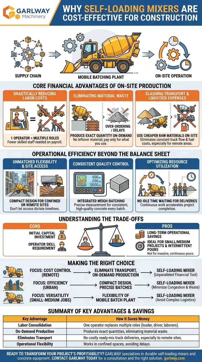 ¿Por qué las hormigoneras autocargables se consideran rentables? Reducción de costos de mano de obra, materiales y transporte Guía Visual