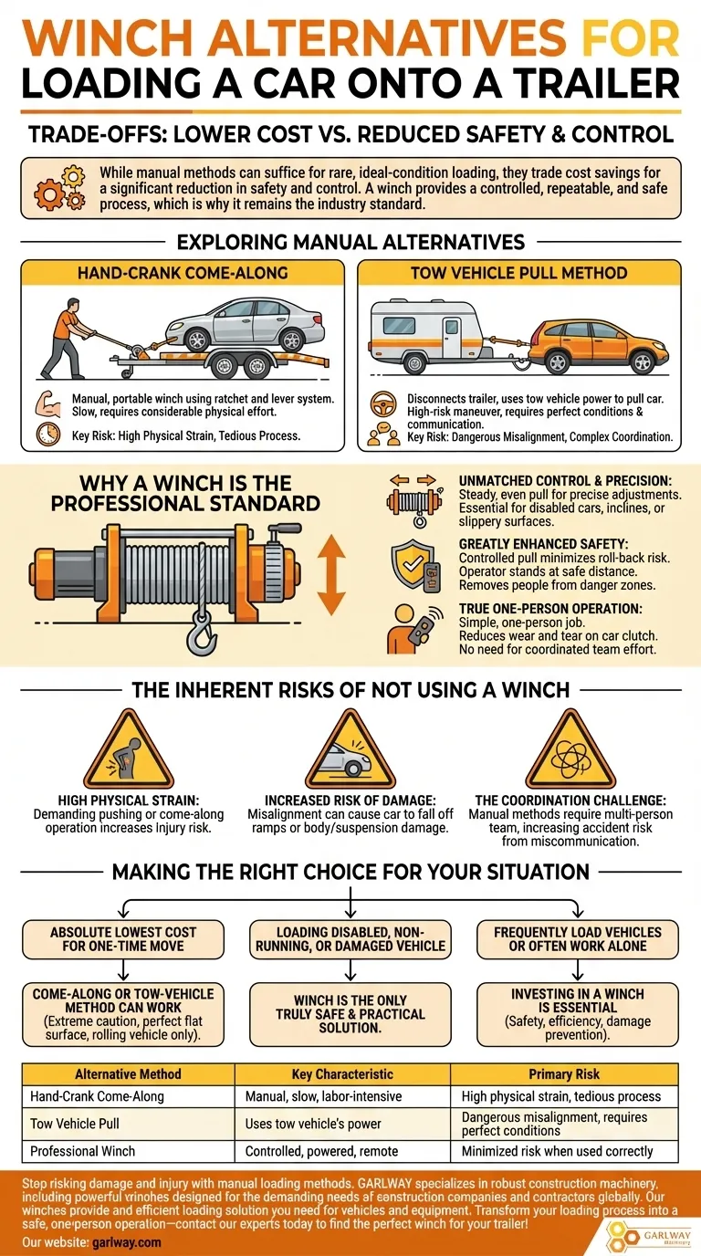 ¿Cuáles son las alternativas a usar un cabrestante para cargar un coche en un remolque? Métodos manuales vs. Seguridad profesional Guía Visual
