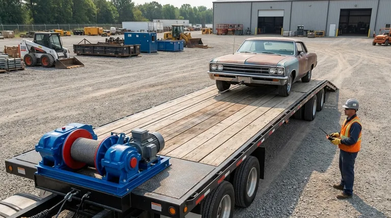Como um guincho melhora a segurança ao carregar um carro em um reboque? Obtenha transporte de veículos controlado e sem riscos
