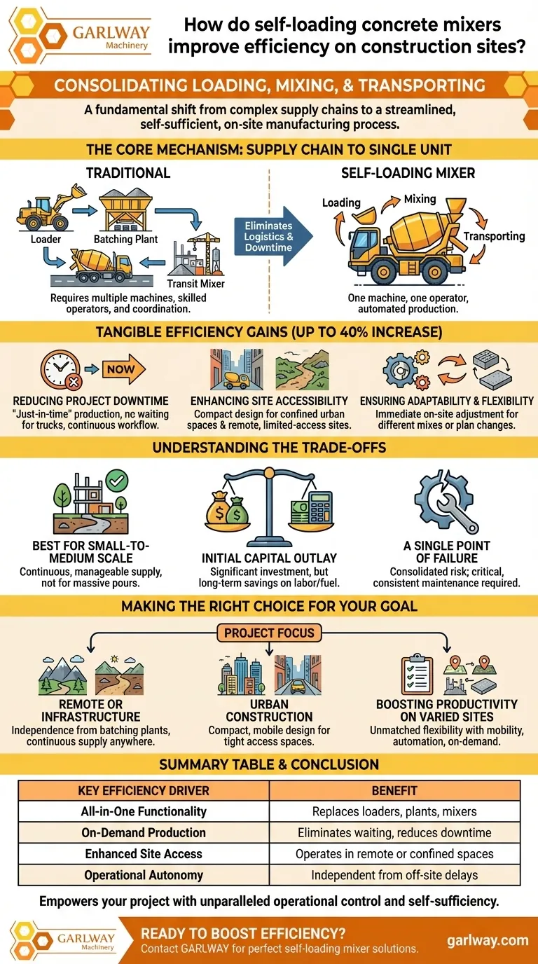 How do self-loading concrete mixers improve efficiency? Boost Productivity by 40% On-Site Visual Guide