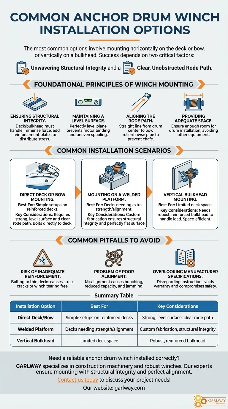 ما هي خيارات التركيب الشائعة لرافعة أسطوانة المرساة؟ اختر طريقة التركيب المناسبة لقاربك دليل مرئي