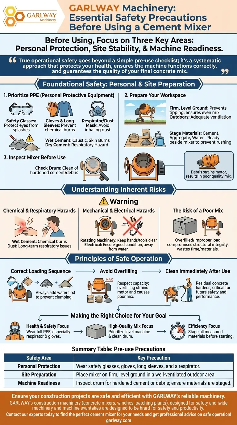 セメントミキサーを使用する前にどのような安全対策を講じるべきか？安全なプロジェクトのための必須ステップ ビジュアルガイド