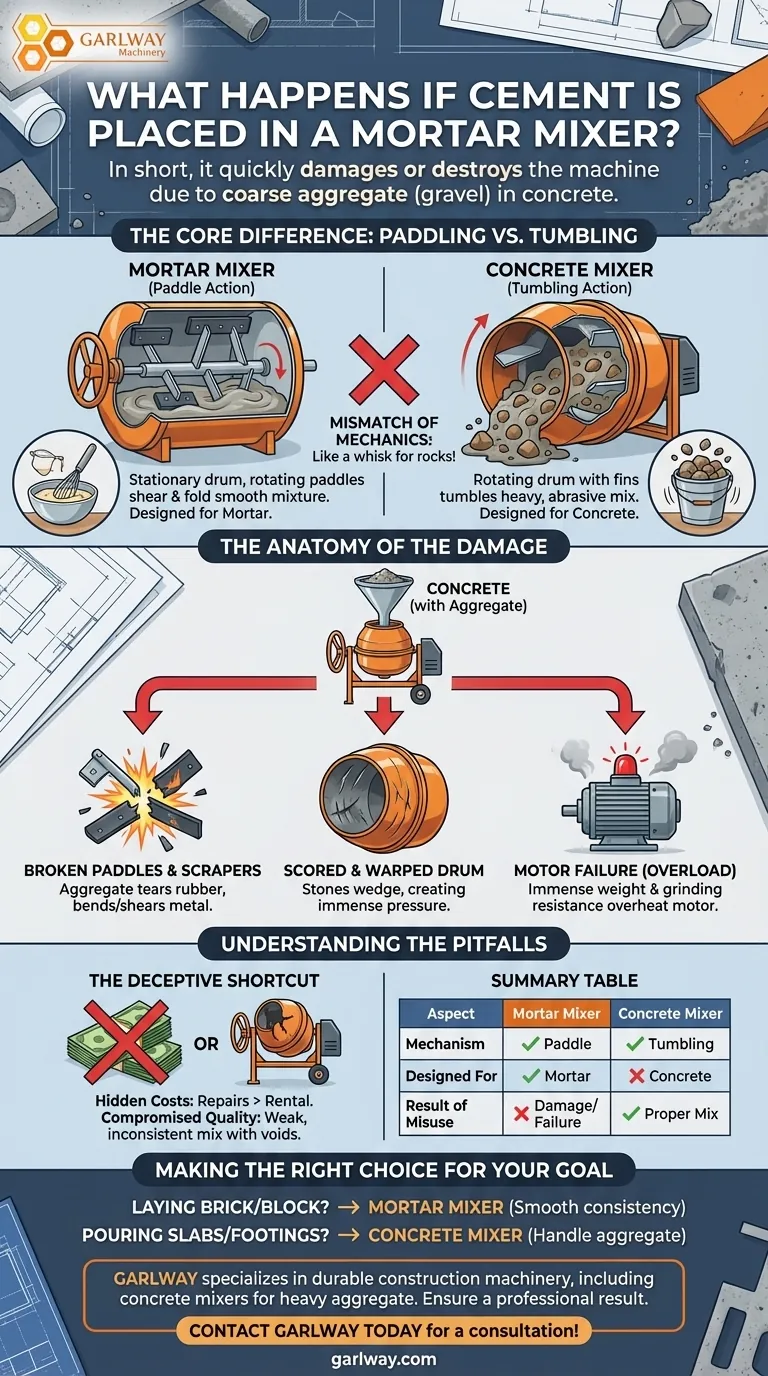 시멘트를 모르타르 믹서에 넣으면 어떻게 되나요? 값비싼 믹서 손상과 낮은 콘크리트 품질을 피하세요 시각적 가이드