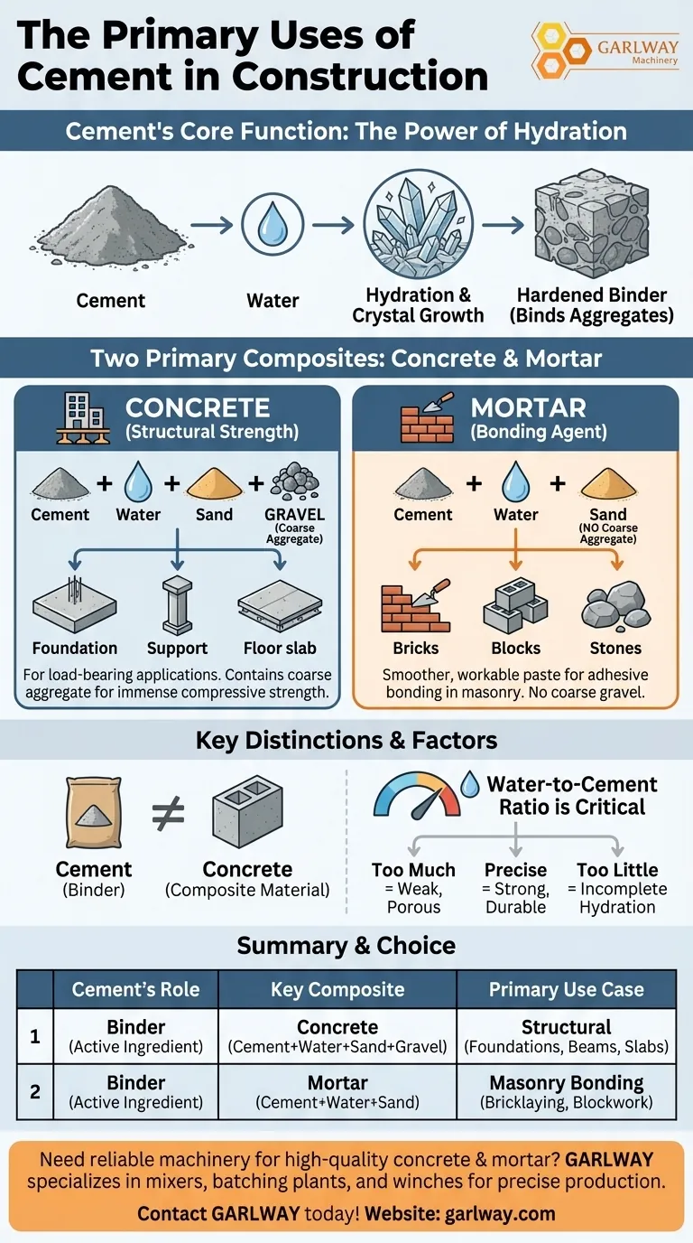건축에서 시멘트의 주요 용도는 무엇인가요? 콘크리트와 모르타르의 필수 결합재 시각적 가이드