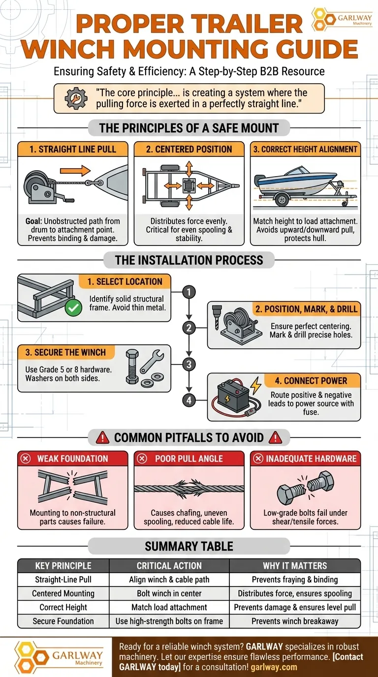Wie sollte eine Winde auf einem Anhänger montiert werden? Sorgen Sie für einen sicheren und geraden Zug Visuelle Anleitung