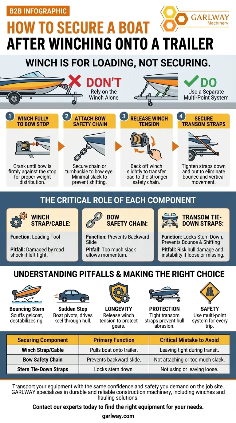 トレーラーにウィンチでボートを載せた後、どのように固定すべきですか？安全な輸送のためのステップバイステップガイド ビジュアルガイド