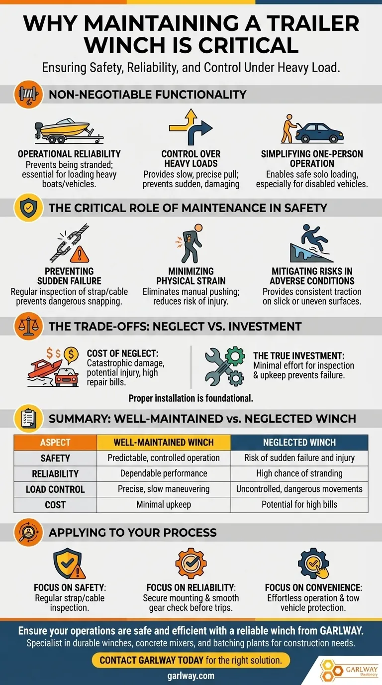 لماذا من المهم صيانة رافعة المقطورة؟ ضمان السلامة والموثوقية للأحمال الثقيلة دليل مرئي