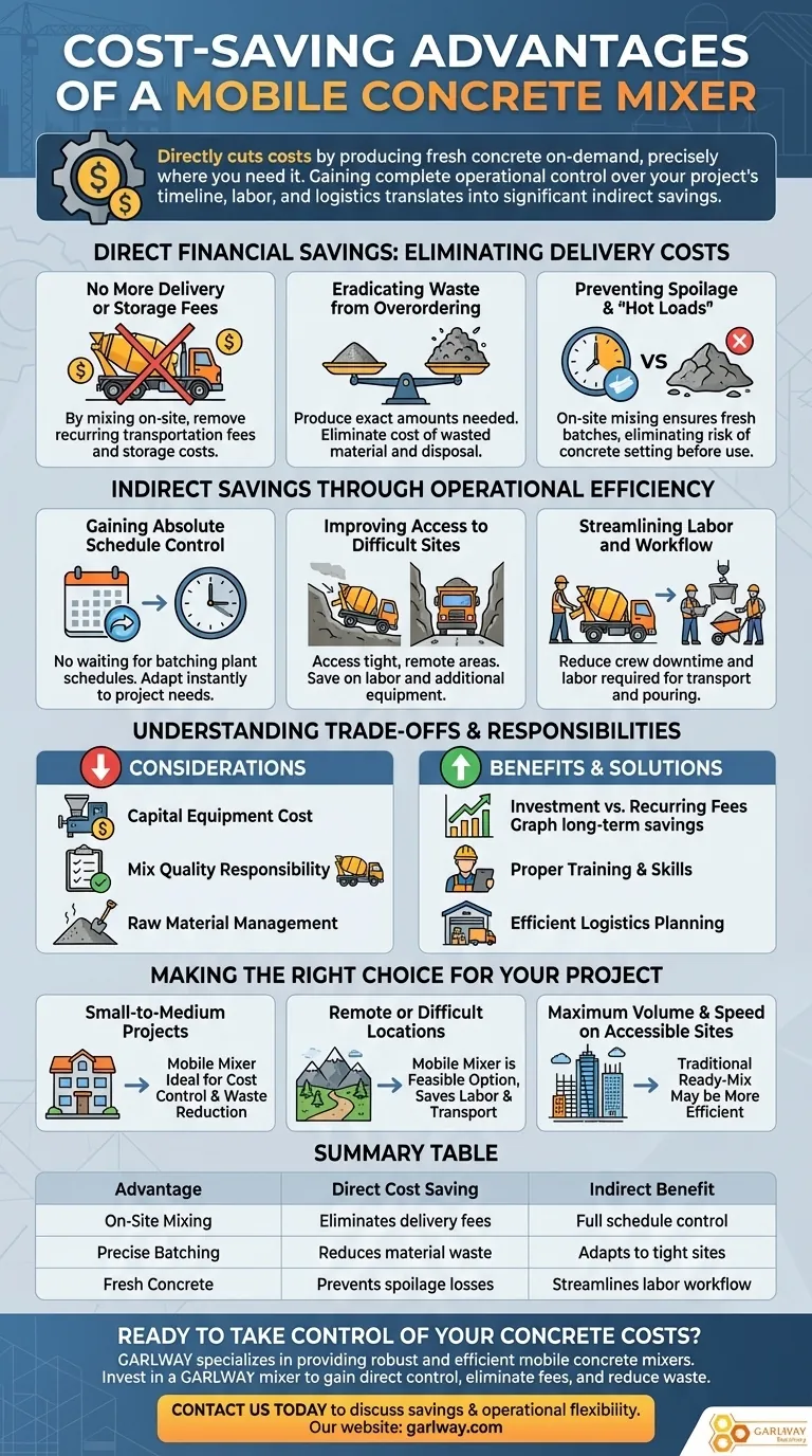 What cost-saving advantages does a mobile concrete mixer offer? Slash Your Project Expenses Visual Guide