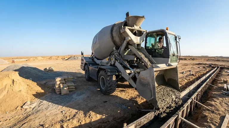 自積込コンクリートミキサーの排出能力は?中小規模プロジェクトの効率を向上させる