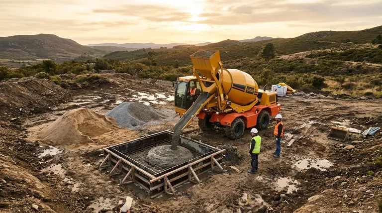 自己装載式移動コンクリートミキサーが提供する多用途性の利点は何ですか?あらゆる場所でのオンサイト生産を可能にします