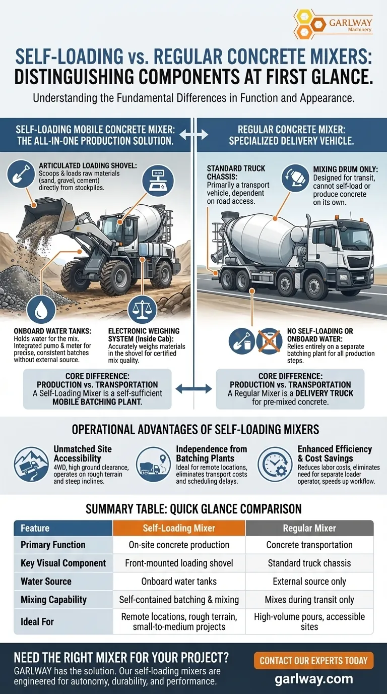 ¿Qué componentes distinguen a primera vista las hormigoneras móviles autocargables de las normales? Características clave para la producción in situ Guía Visual