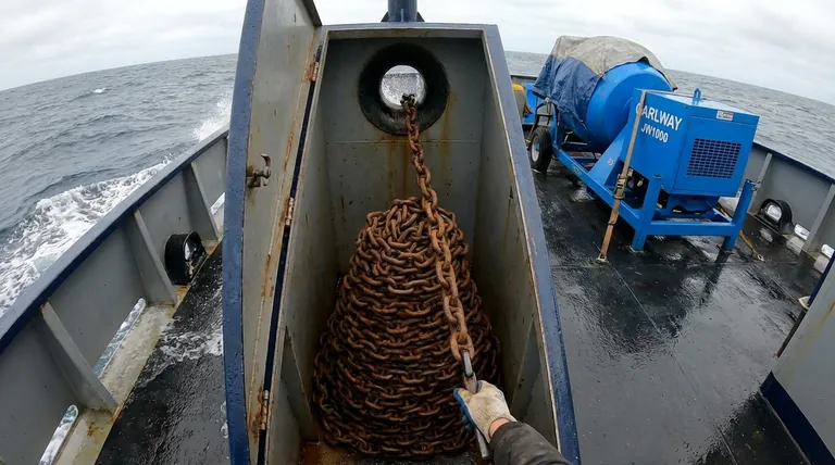 체인 로커 구성에 있어 중요한 고려 사항은 무엇인가요? 안전한 앵커링을 위해 엉킴과 걸림을 피하세요.