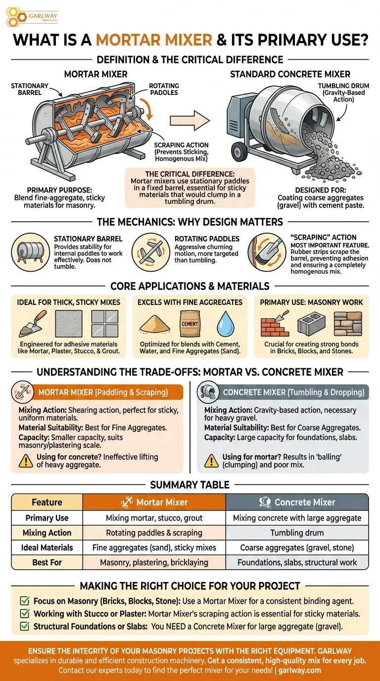 O que é uma misturadora de argamassa e qual o seu uso principal? Domine a alvenaria com o equipamento certo Guia Visual