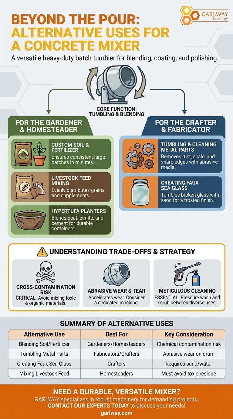 Каковы альтернативные способы использования бетоносмесителя, кроме смешивания бетона? Откройте для себя универсальное вращение и смешивание Визуальное руководство