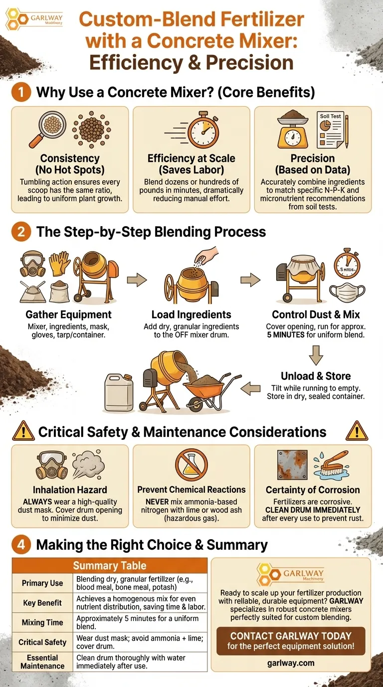 Wie kann ein Betonmischer zur Herstellung von kundenspezifischen Düngemittelmischungen verwendet werden? Ein Leitfaden für effizientes, homogenes Mischen Visuelle Anleitung
