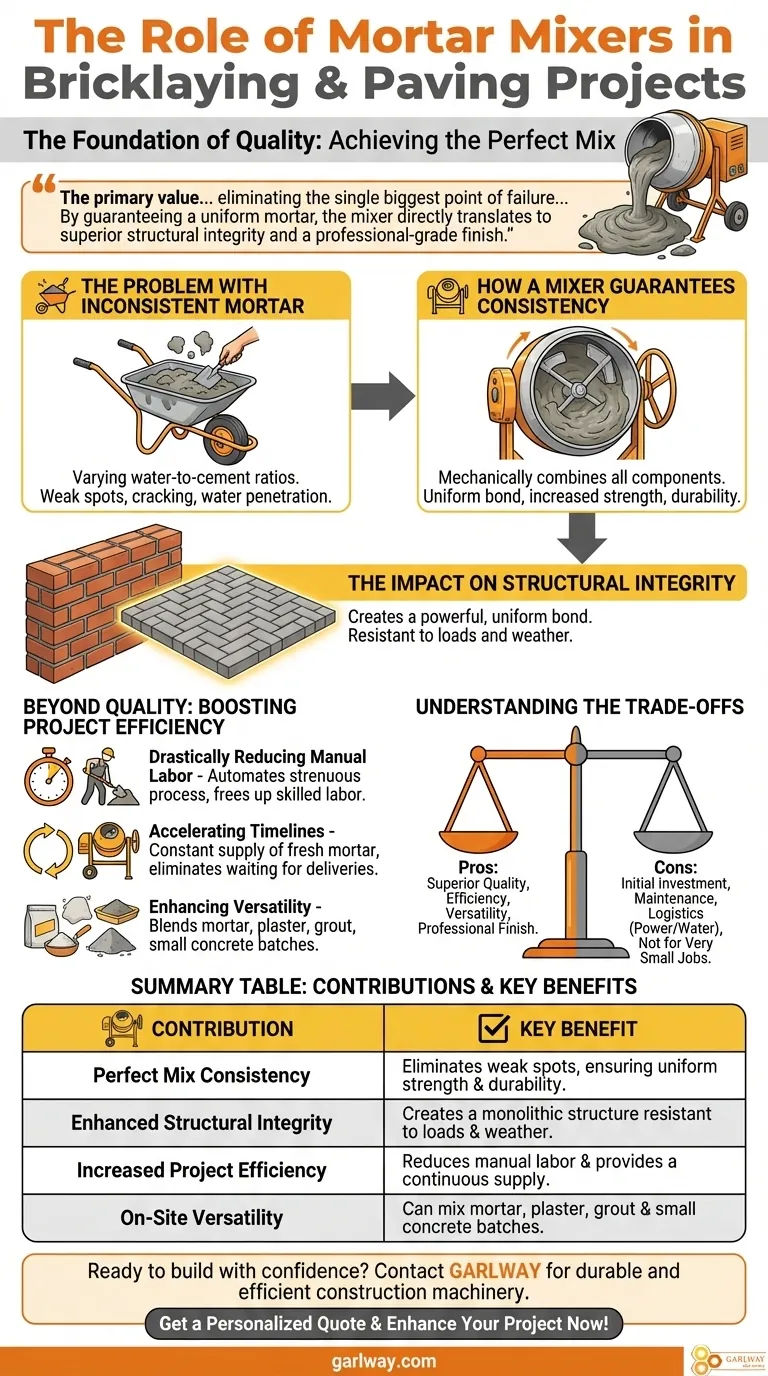 砂浆搅拌机如何为砌砖和铺路项目做出贡献？确保结构完整性与效率 图解指南
