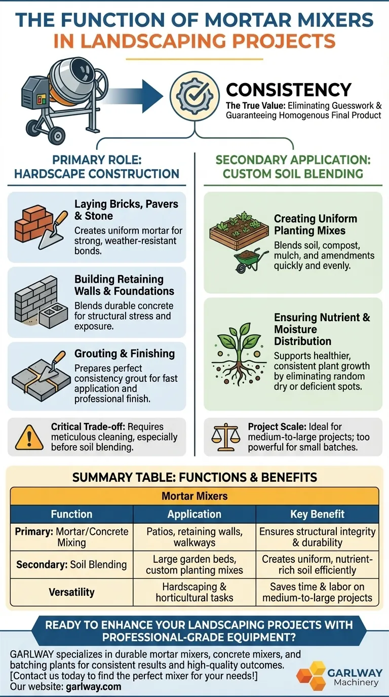 Qual é a função das misturadoras de argamassa em projetos de paisagismo? Aumentar a Eficiência e a Consistência Guia Visual