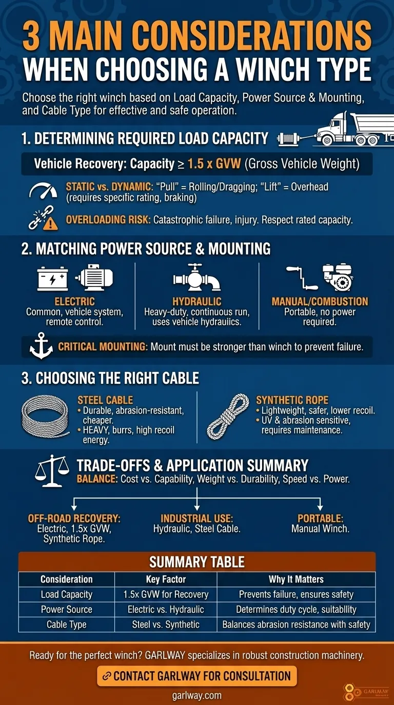 选择绞盘类型时需要考虑的三个主要因素是什么？确保安全与性能 图解指南
