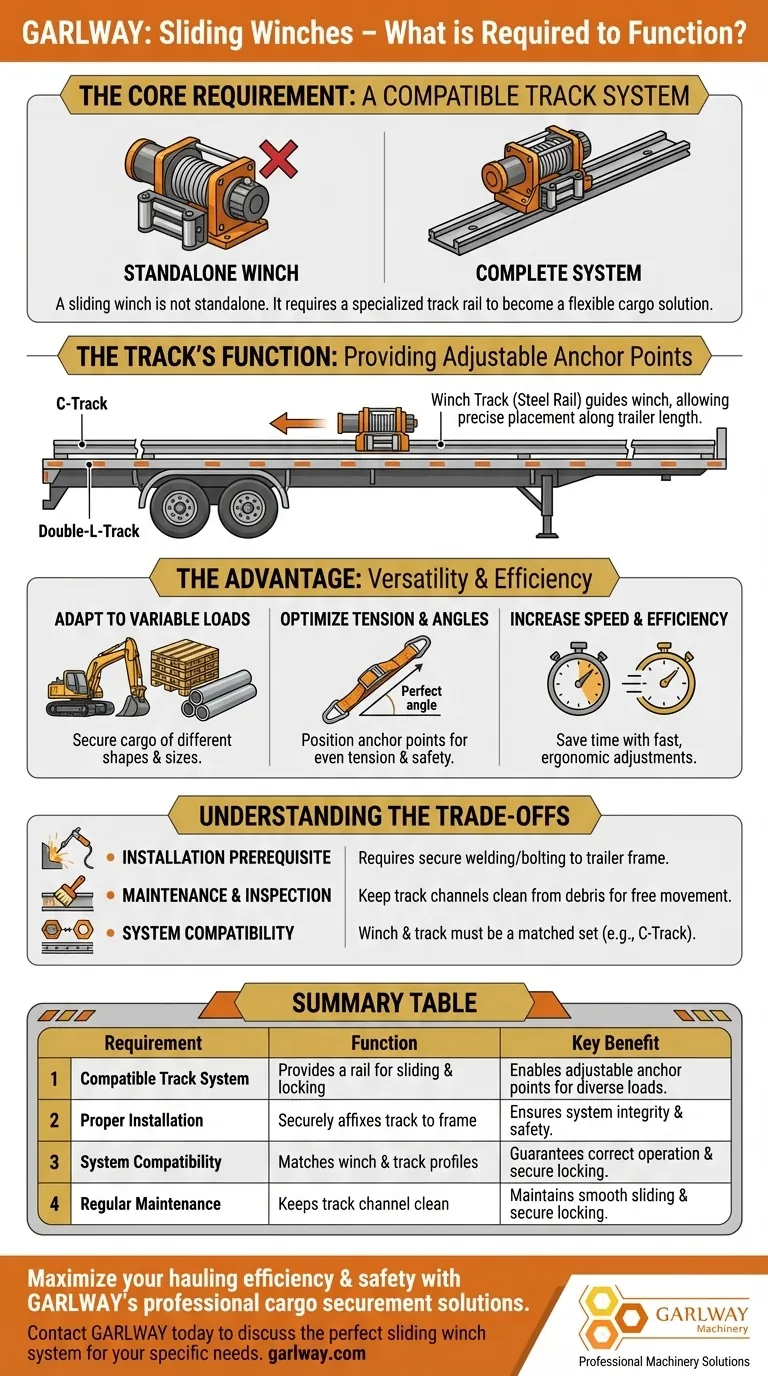 ما هو المطلوب لكي تعمل الرافعات المنزلقة؟ نظام المسار الأساسي للتحكم المرن في البضائع دليل مرئي