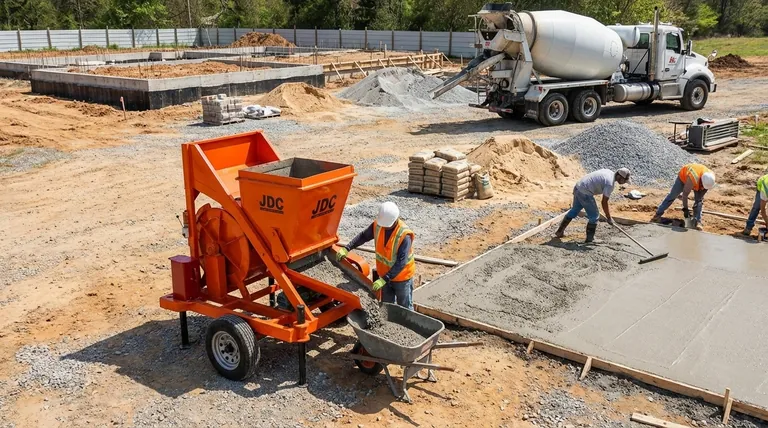 ما هي أفضل أداة لخلط الخرسانة؟ اختر الخلاط المناسب لحجم مشروعك
