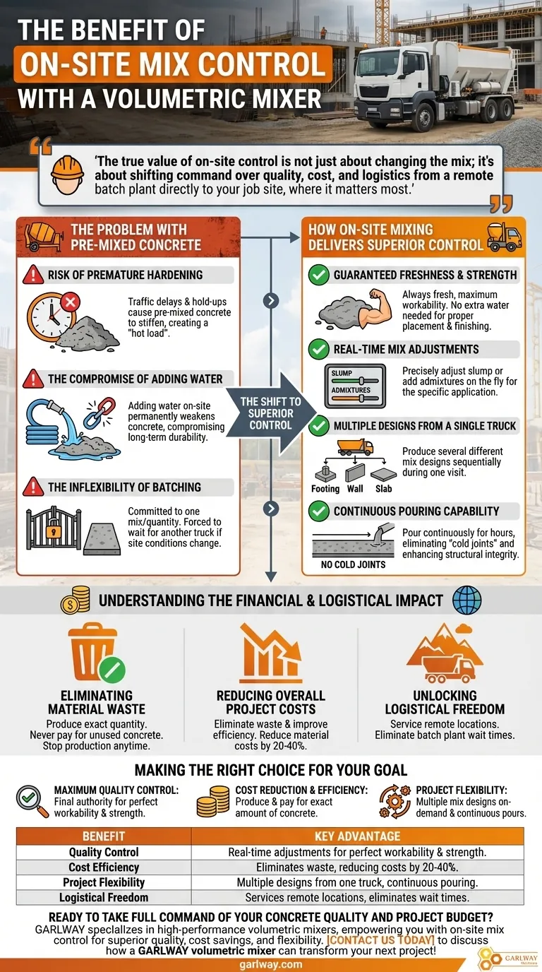 부피 측정 믹서의 현장 혼합 제어 이점은 무엇입니까? 비교할 수 없는 품질, 비용 제어 및 유연성 달성 시각적 가이드