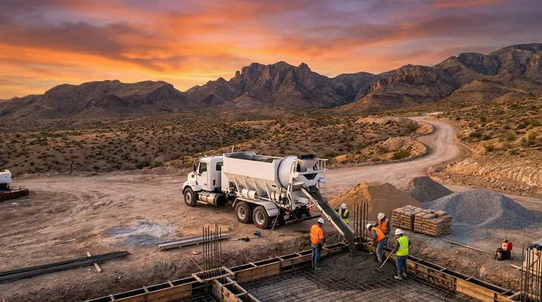 遠隔地の現場では、なぜ容積式ミキサーの方が優れているのでしょうか？オンデマンドでコンクリートの品質と管理を実現