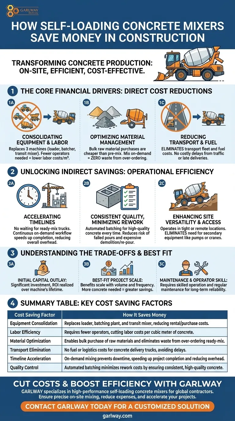 Wie tragen selbstladende Betonmischer zur Kosteneinsparung im Bauwesen bei? Maximieren Sie den ROI durch Produktion vor Ort Visuelle Anleitung