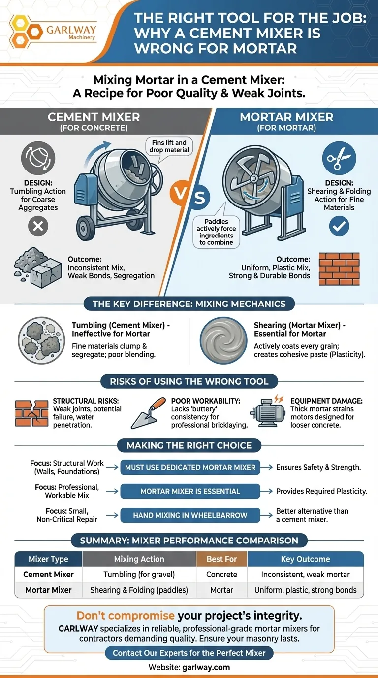 Pouvez-vous mélanger du mortier dans une bétonnière ? Évitez les joints faibles et l'échec du projet. Guide Visuel