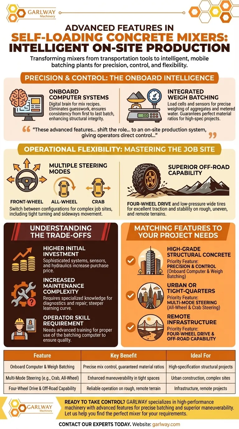 What are some advanced features available in self-loading concrete mixers? Boost Efficiency and Quality on Your Job Site Visual Guide