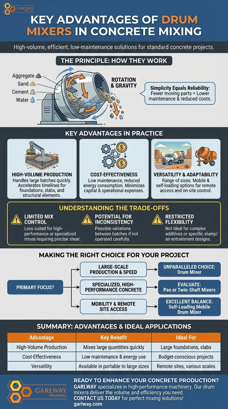 ما هي المزايا الرئيسية لاستخدام خلاطات الأسطوانة في خلط الخرسانة؟ زيادة الحجم والكفاءة في موقعك دليل مرئي