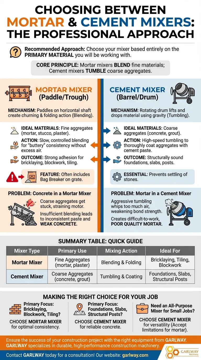 モルタルミキサーとセメントミキサーのどちらを選ぶべきか？最適な混合物の選択ガイド ビジュアルガイド