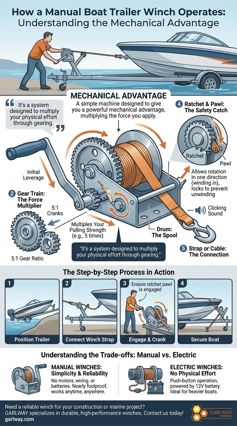 Como funciona um guincho manual para reboque de barcos? Um guia para recuperação de barcos segura e simples Guia Visual