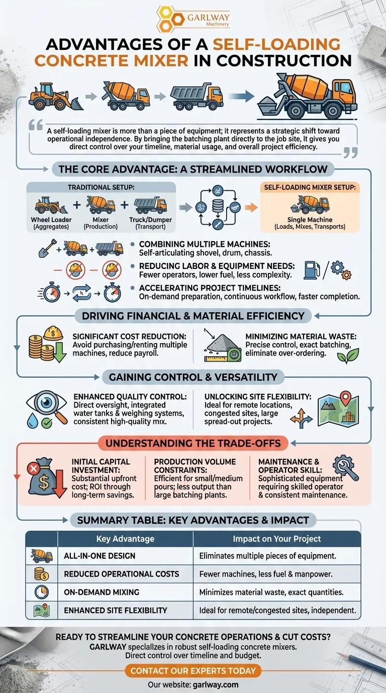 자가 로딩 콘크리트 믹서의 장점은 무엇인가요? 현장 효율성 및 비용 관리 달성 시각적 가이드