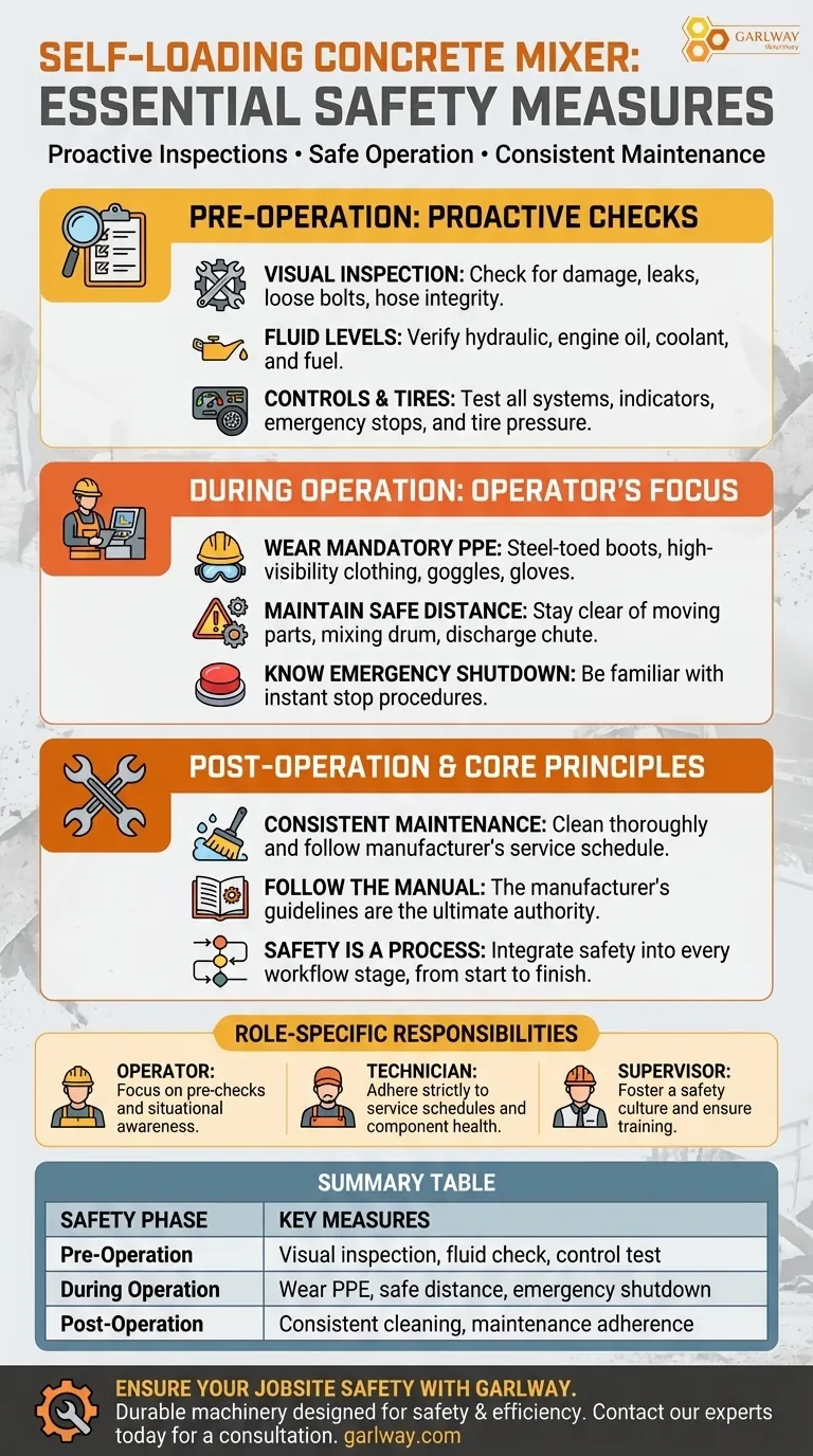 Welche Sicherheitsmaßnahmen sind bei einem selbstladenden Betonmischer wichtig? Ein vollständiger Leitfaden zum Schutz Ihrer Besatzung und Ihres Projekts Visuelle Anleitung
