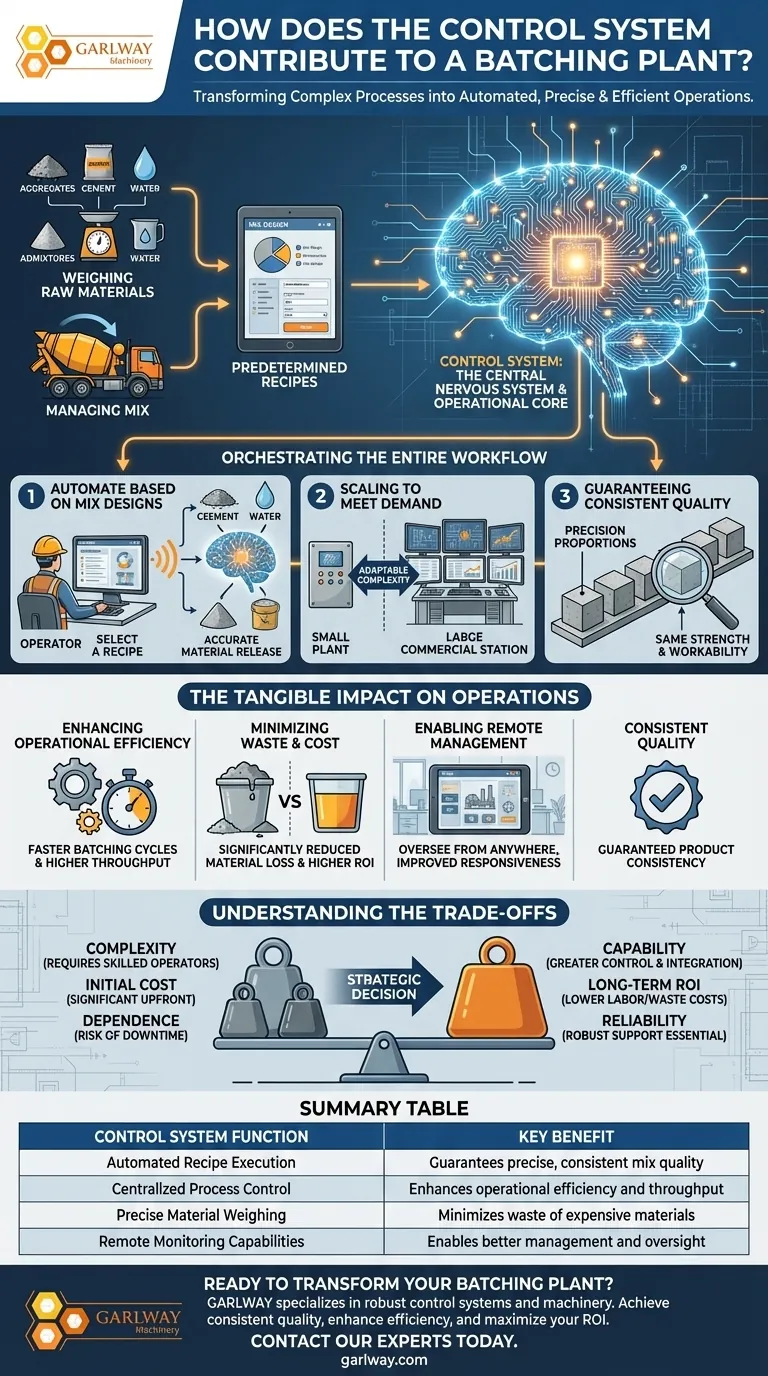 배칭 플랜트에서 제어 시스템은 어떻게 기여합니까? 정밀도와 효율성을 높이세요 시각적 가이드