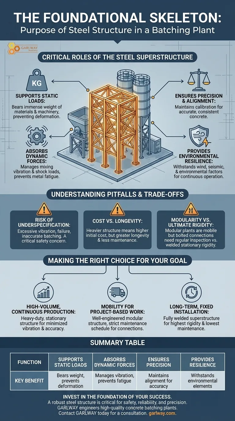 ما هو الغرض من الهيكل الفولاذي في محطة الخلط؟ ضمان سلامة المحطة ودقة الخلط دليل مرئي