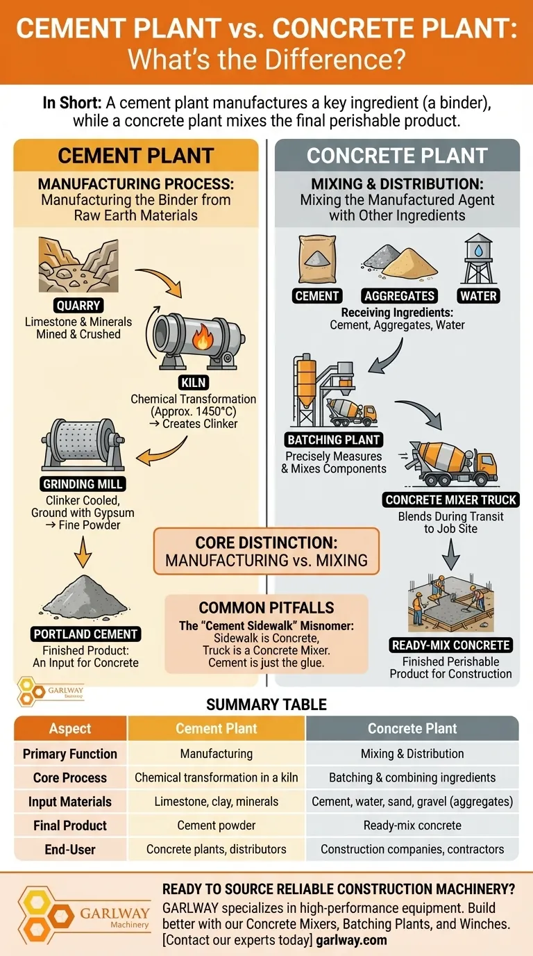 Quelle est la différence entre une cimenterie et une centrale à béton ? Clarifiez votre chaîne d'approvisionnement en matériaux de construction Guide Visuel