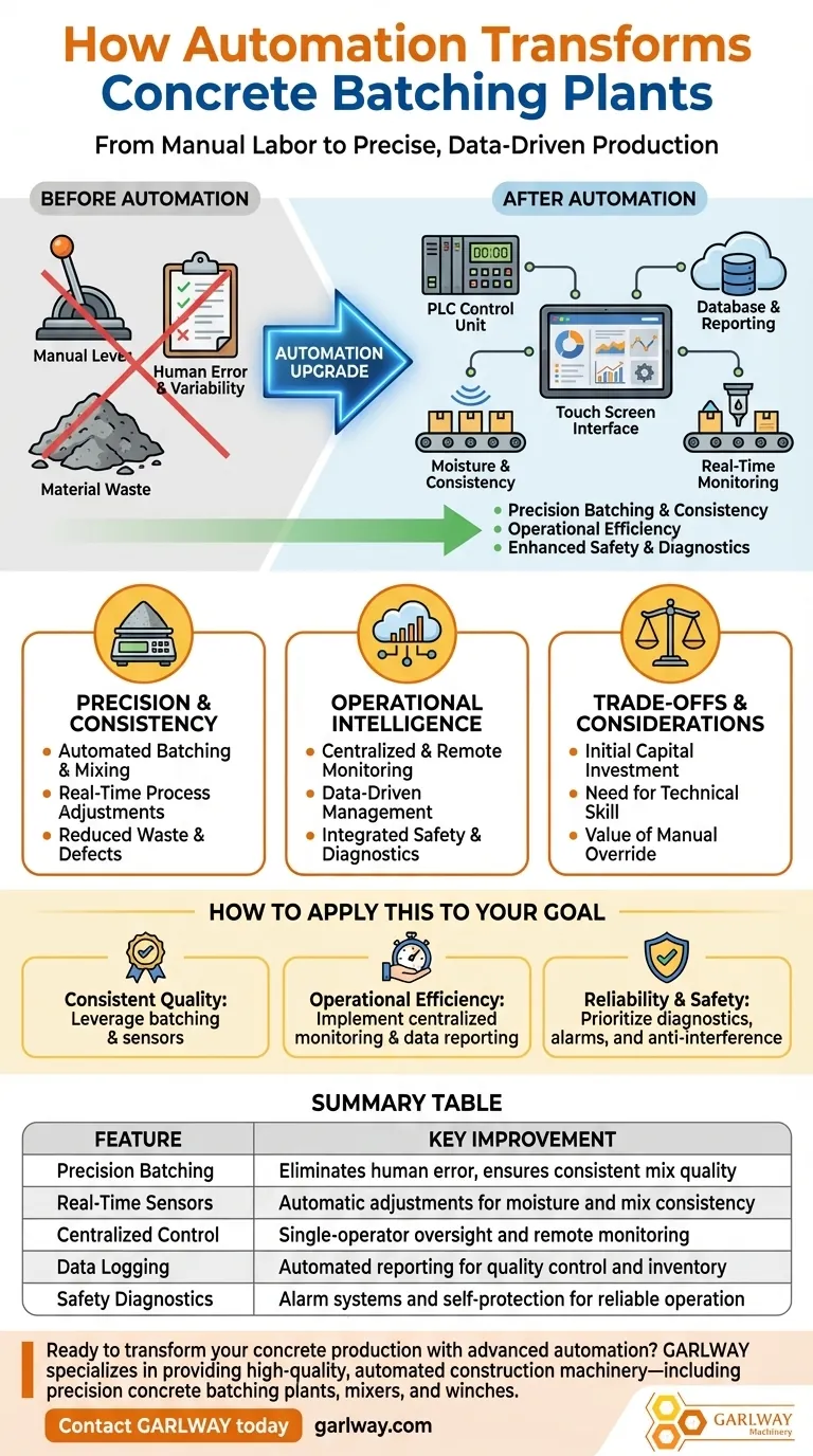¿Cómo ha mejorado la automatización las plantas de dosificación de hormigón? Aumente la calidad, la eficiencia y el control Guía Visual