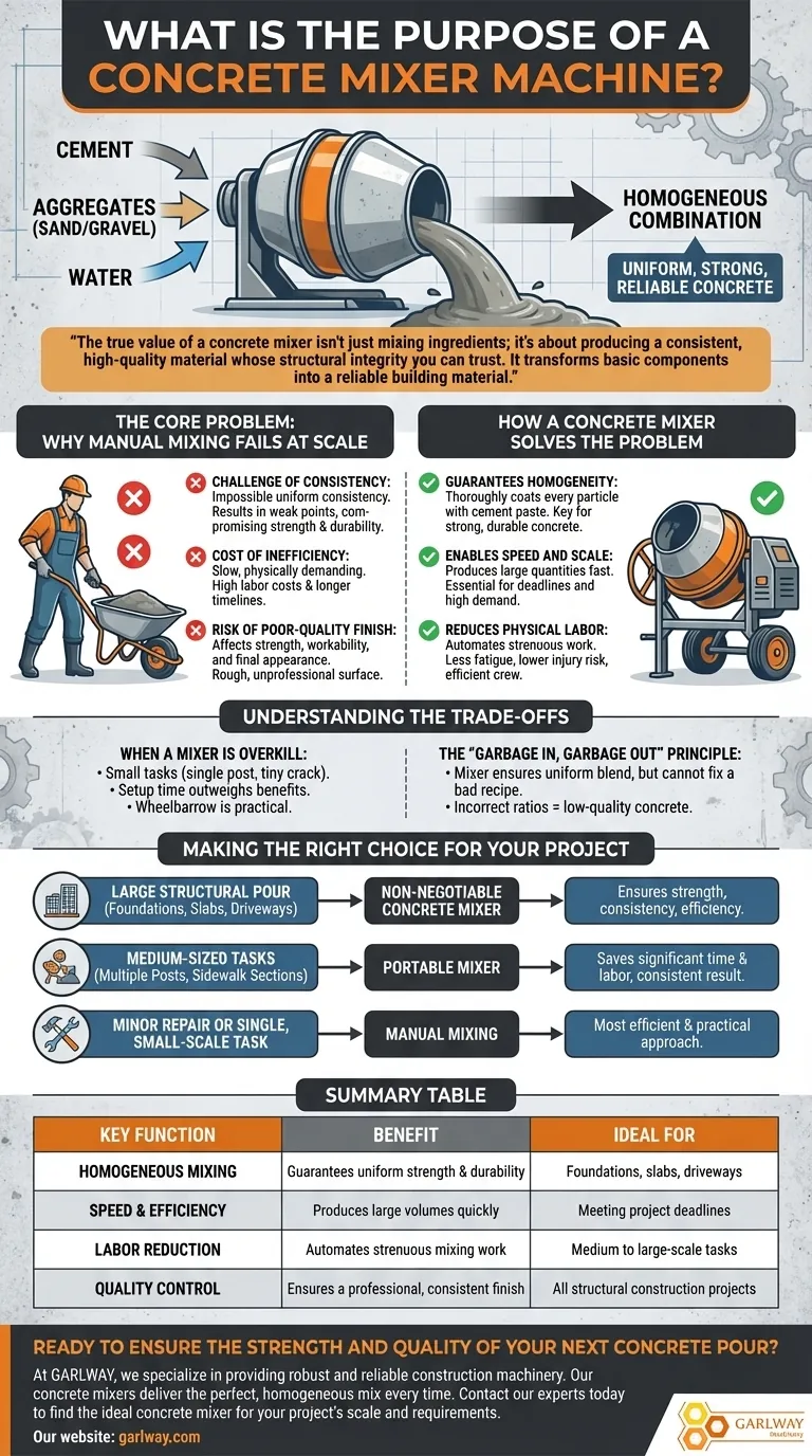 ¿Cuál es el propósito de una hormigonera? Lograr un hormigón consistente y de alta resistencia Guía Visual