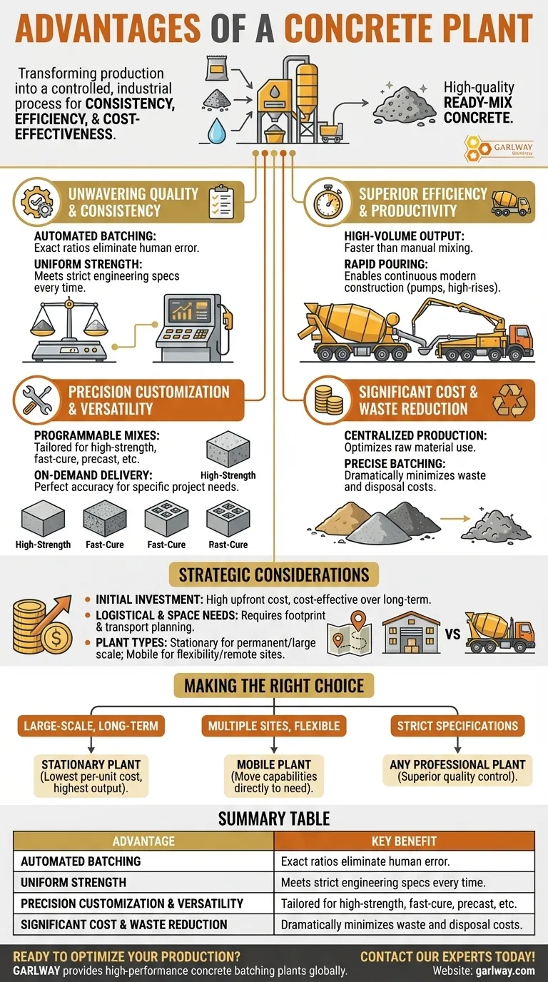 Quali sono i vantaggi di un impianto di betonaggio? Ottenere qualità e efficienza costanti per progetti su larga scala Guida Visiva