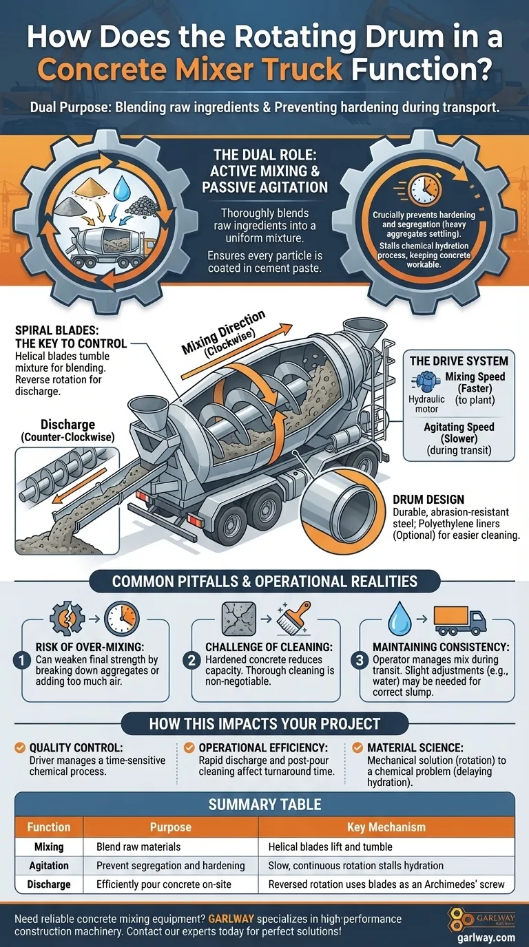 Wie funktioniert die rotierende Trommel in einem Betonmisch-LKW? Gewährleisten Sie die Lieferung von Qualitätsbeton auf Ihre Baustelle Visuelle Anleitung