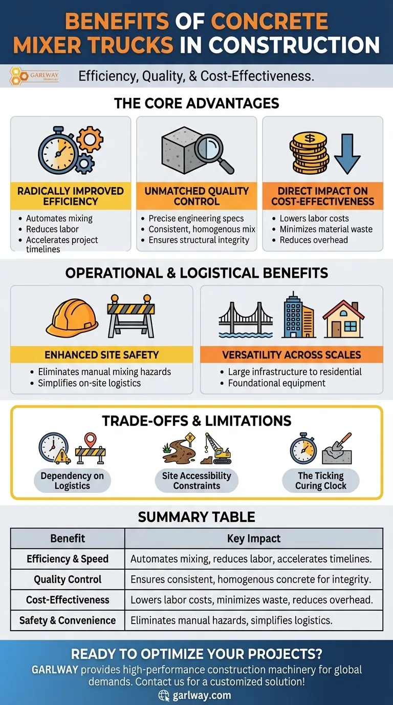 What are the benefits of using concrete mixer trucks in construction? Boost Efficiency, Quality & Cost Savings Visual Guide